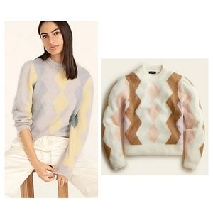 New J. Crew Diamond Crewneck Alpaca Blend Sweater Size Small